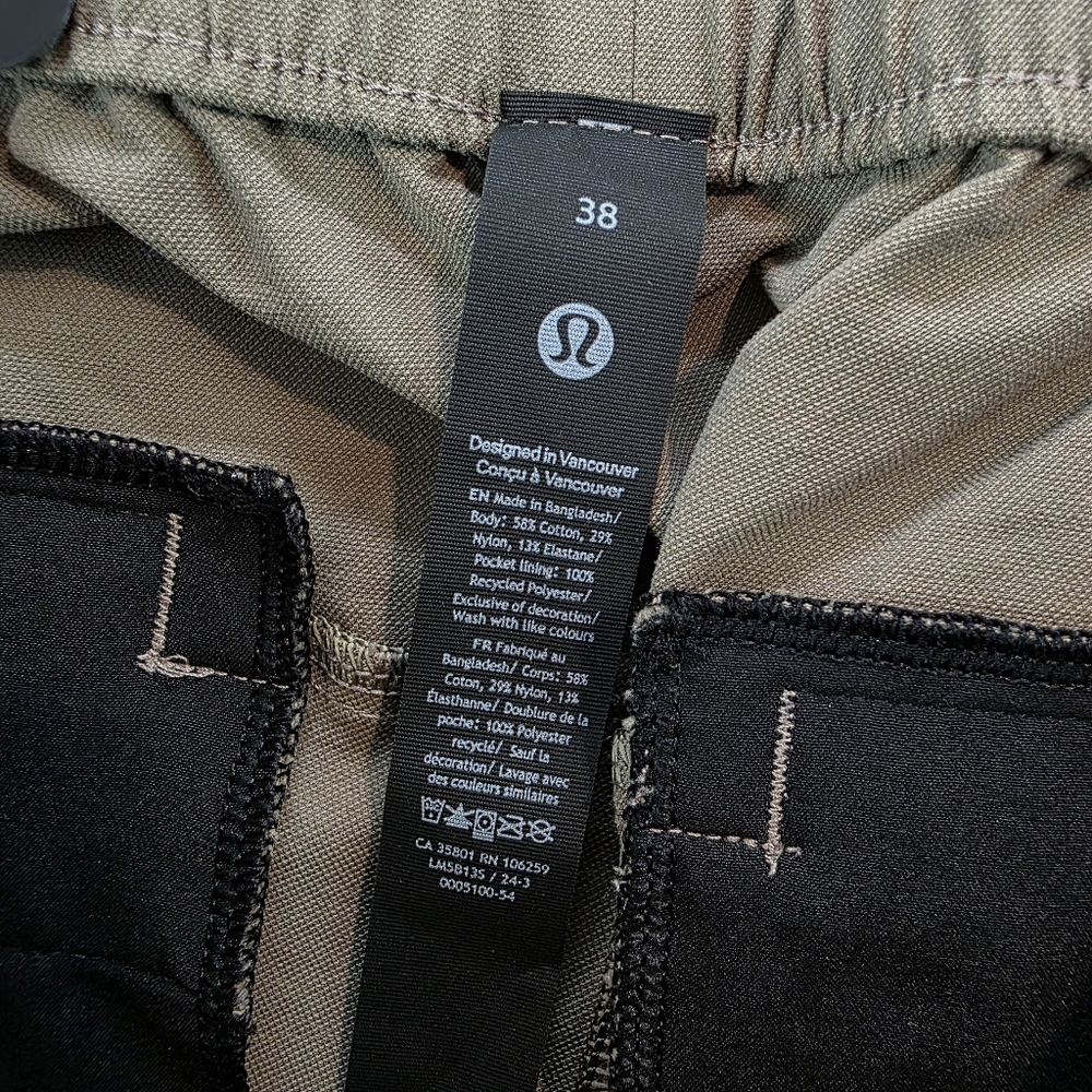 Lululemon Men's VersaTwill Relaxed Fit Cargo‎ Pants FANB Color Brown sz 38 - Picture 5 of 11